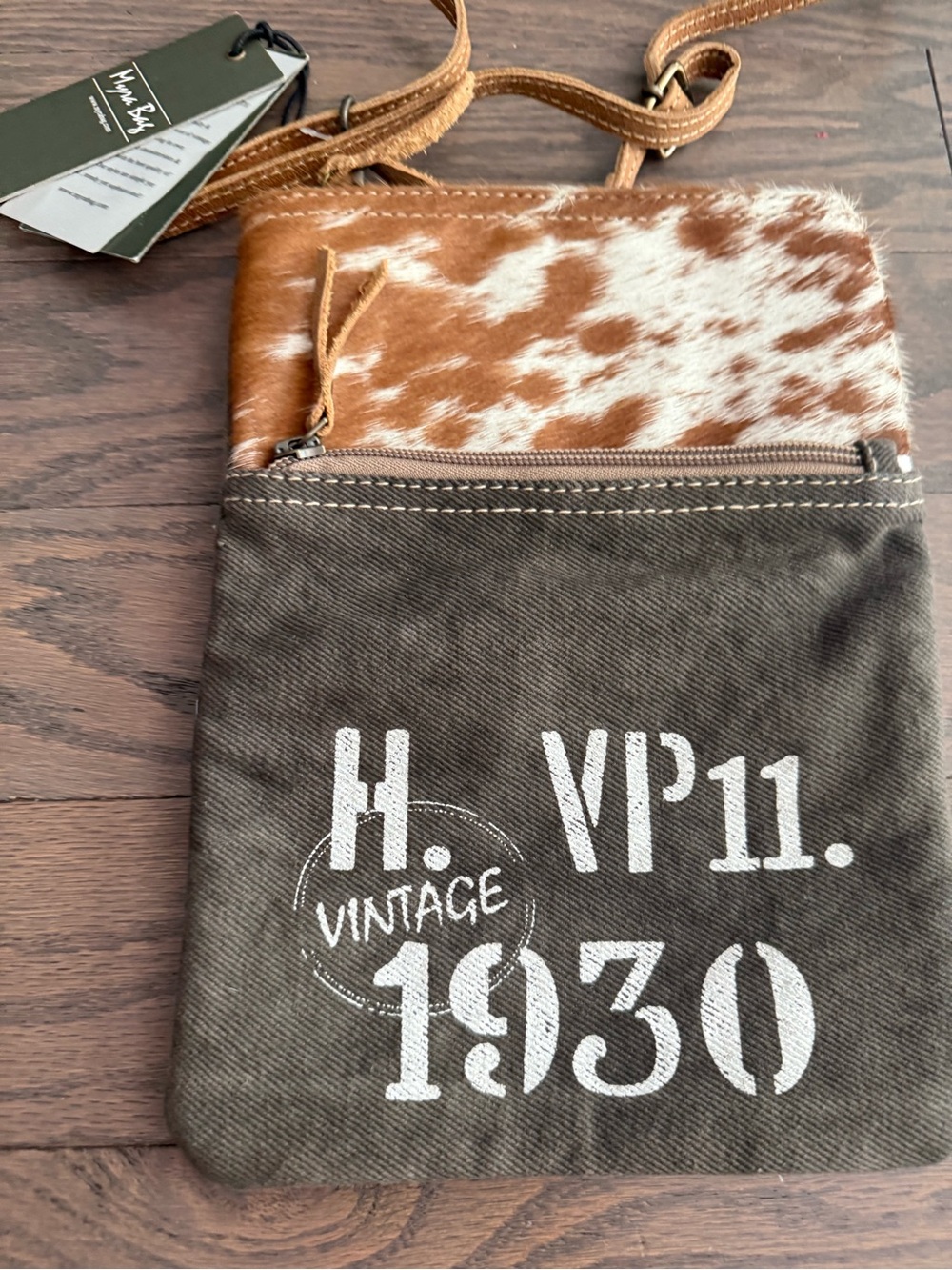 Myra Bag purse bag Cowhide Canvas Crossbody - Picture 2 of 16